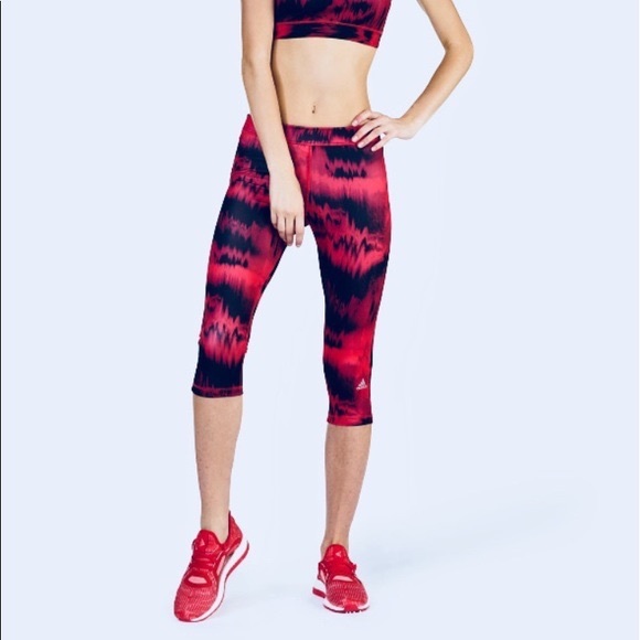 adidas Pants - Adidas climalite techfit fire crop leggings